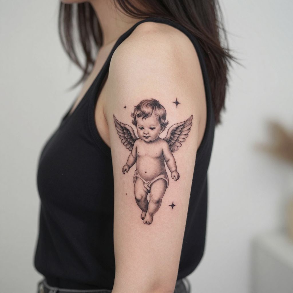 Baby angel tattoo idea
