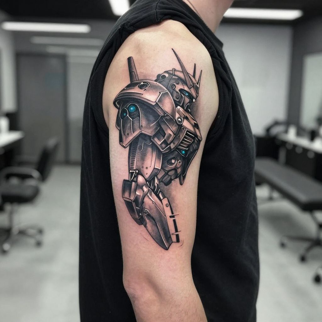 anime tattoo ideas mecha armor fragment