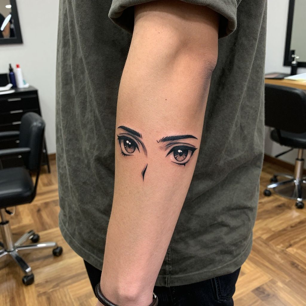 anime tattoo ideas hero eyes close up