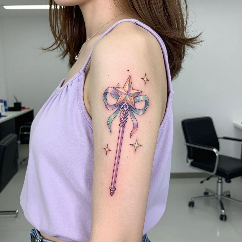 anime tattoo ideas magical girl wand