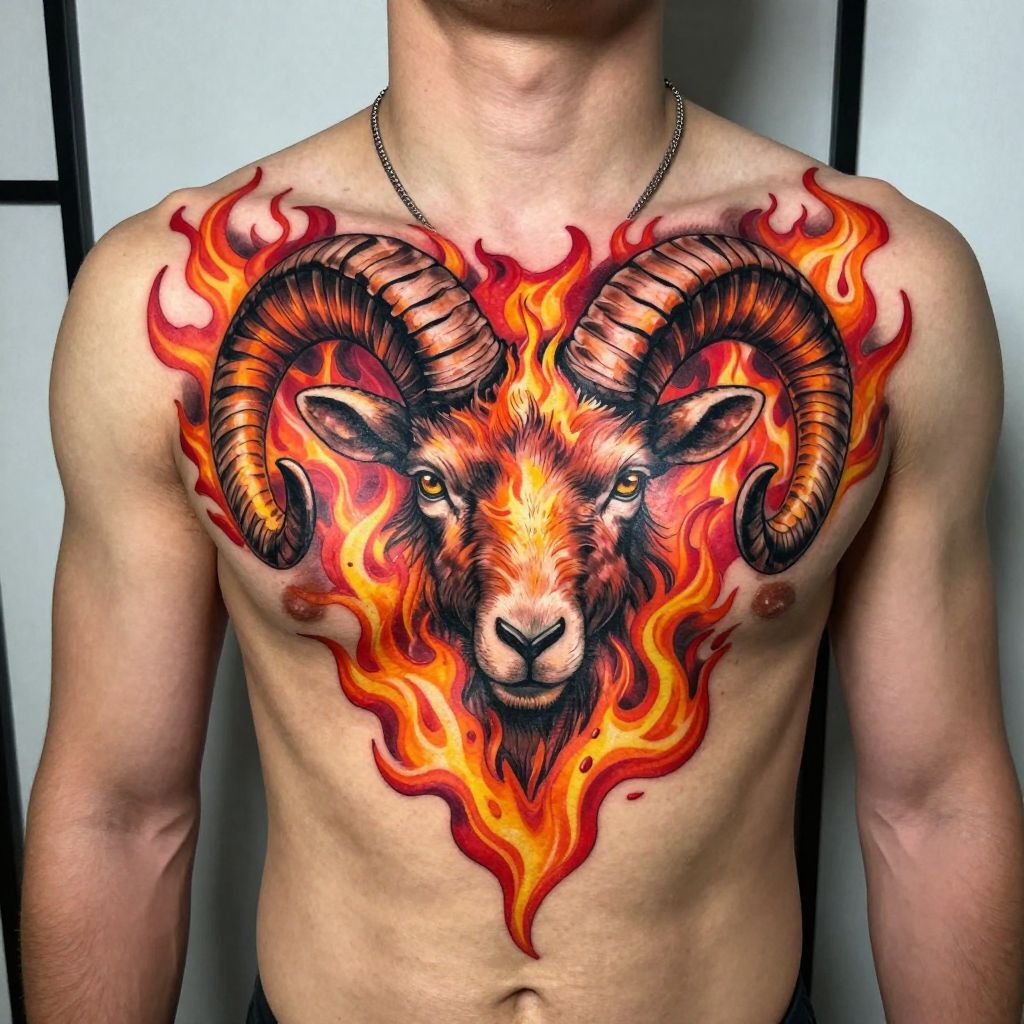 Fire Element Aries Tattoo