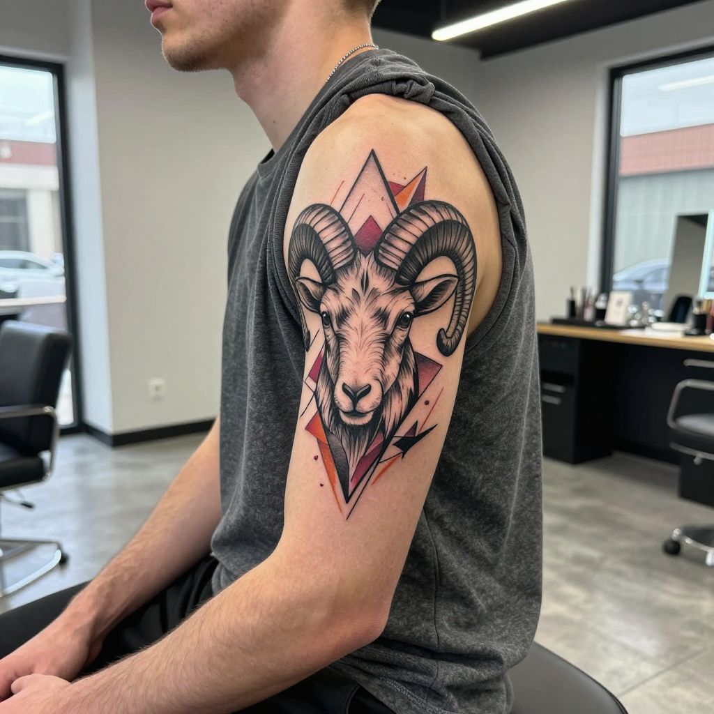 Geometric Aries Art tattoo