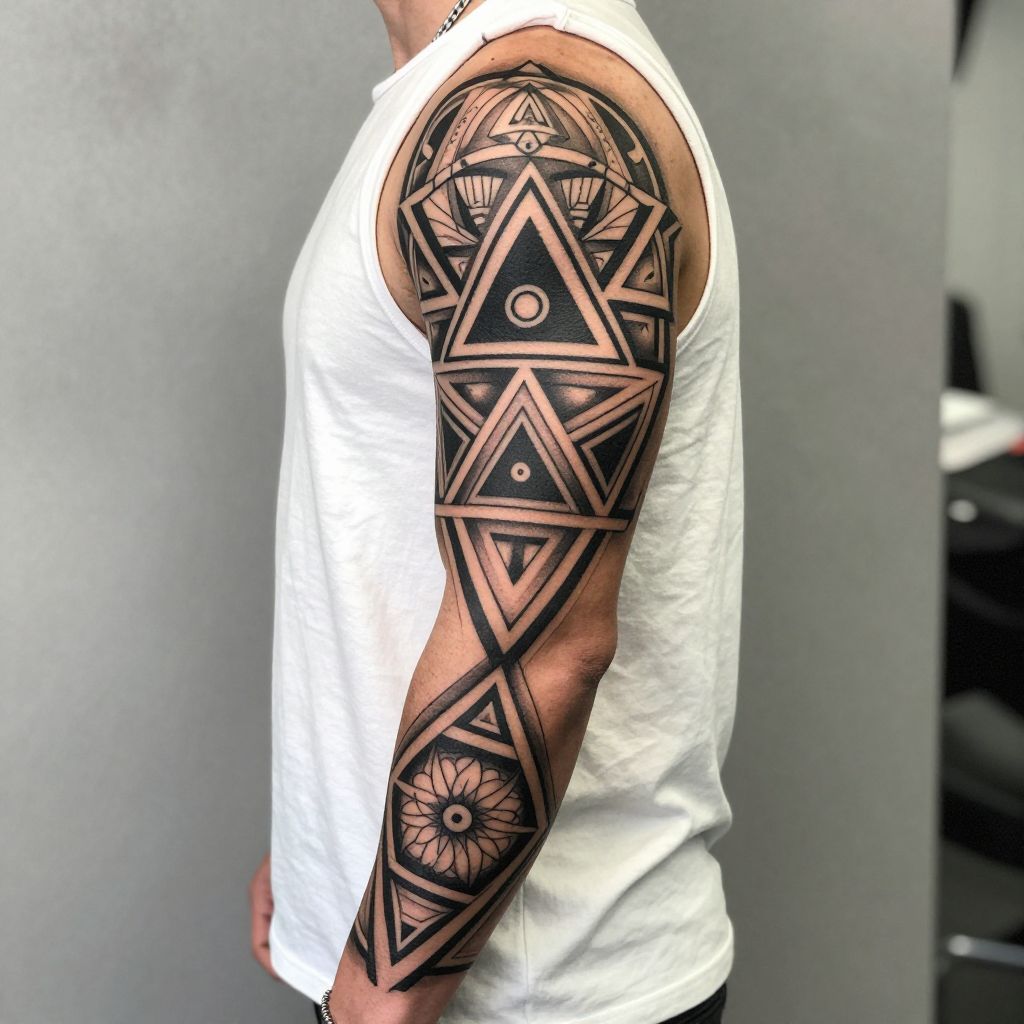 Blackwork Geometric Sleeve