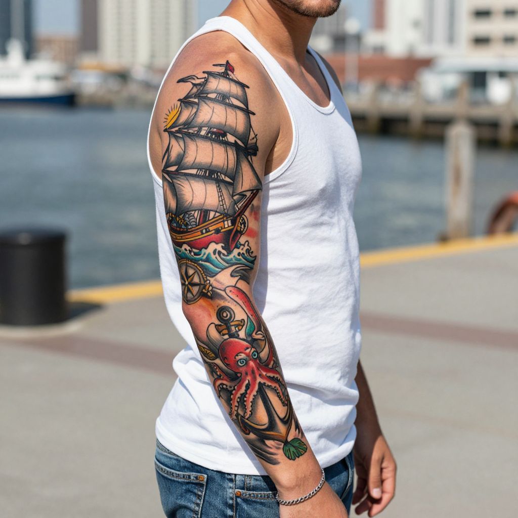Biomechanical Sleeve Tattoo