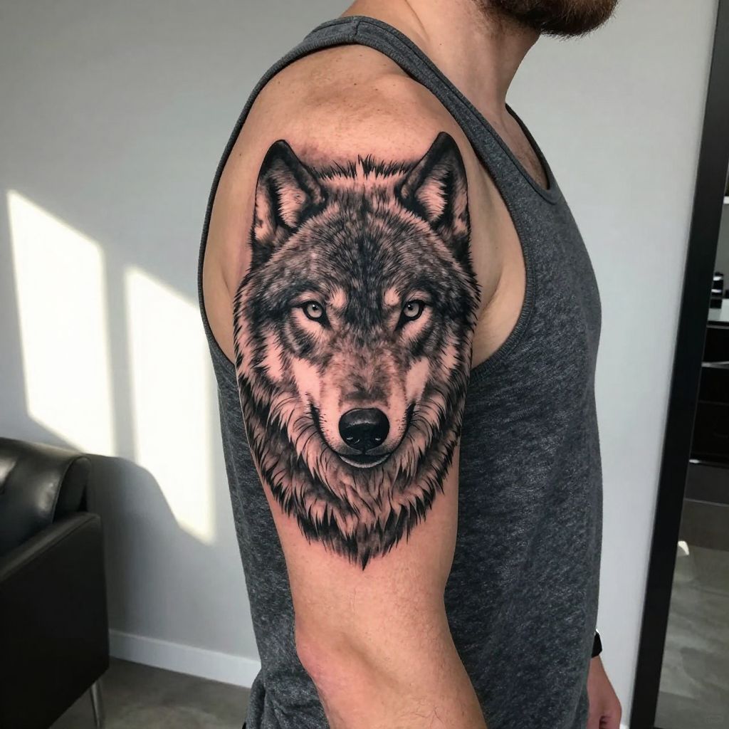 Realistic Wolf Head