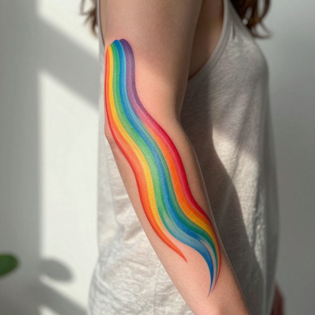 Autism tattoo ideas - Rainbow Spectrum Wave