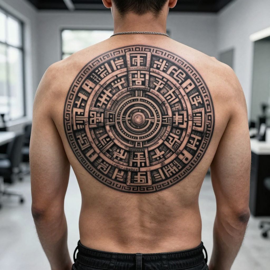 Aztec Calendar Stone Tattoo