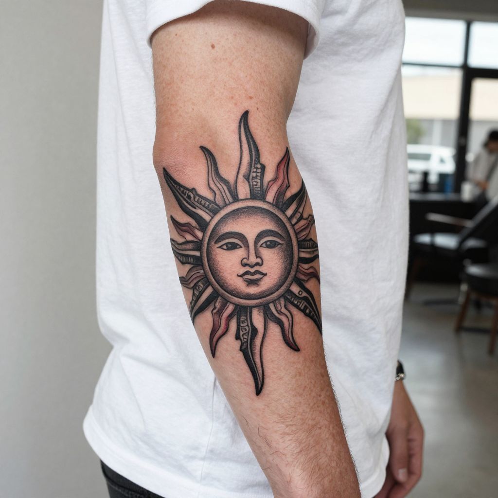 Aztec Sun Tattoo