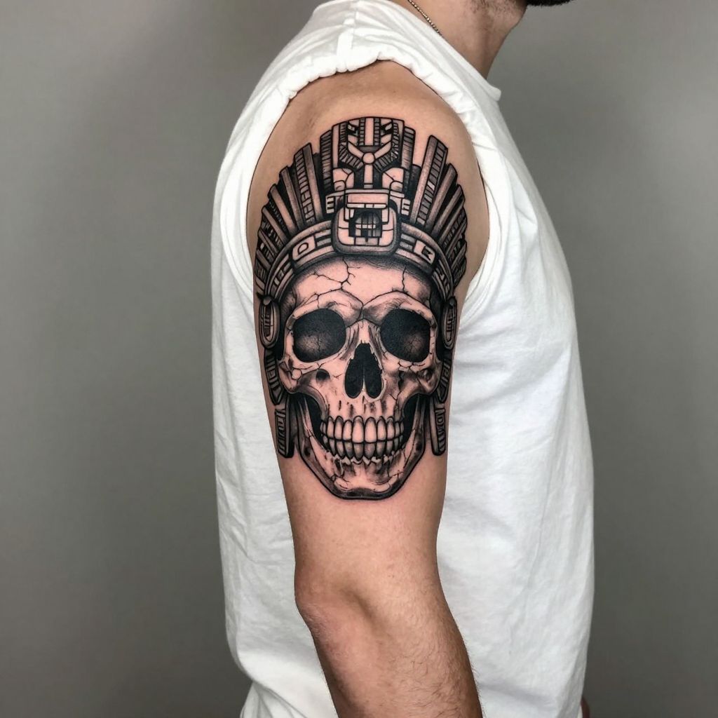 Aztec Skull Tattoo