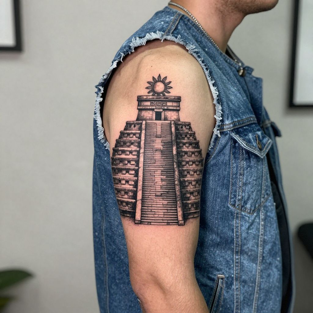 Aztec Pyramid Tattoo