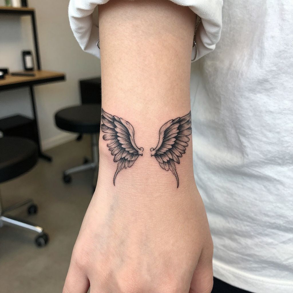 Tiny Angel Wings Tattoo