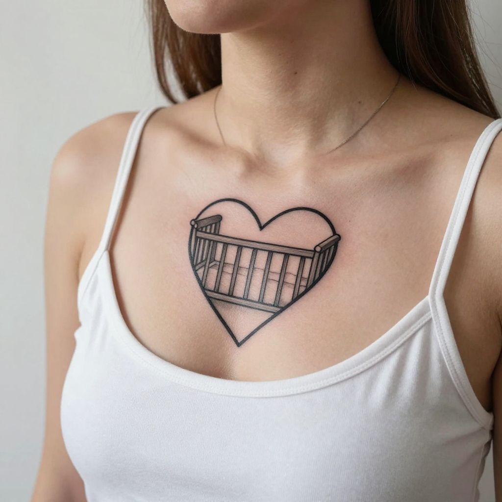 Heart-Shaped Baby Crib Tattoo