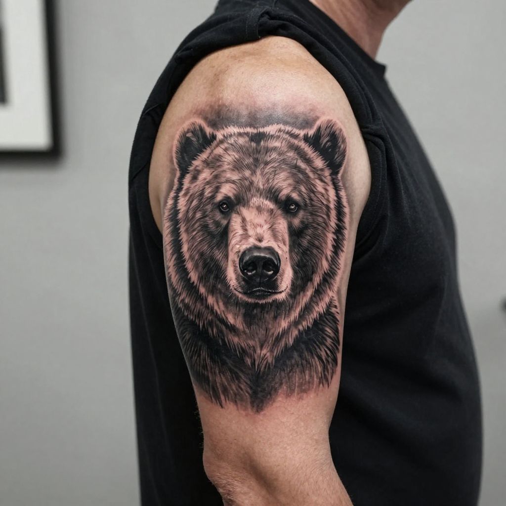 Realistic Grizzly Bear Portrait