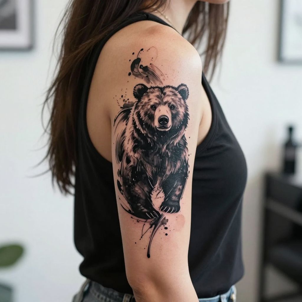 Abstract Bear Splash of Ink