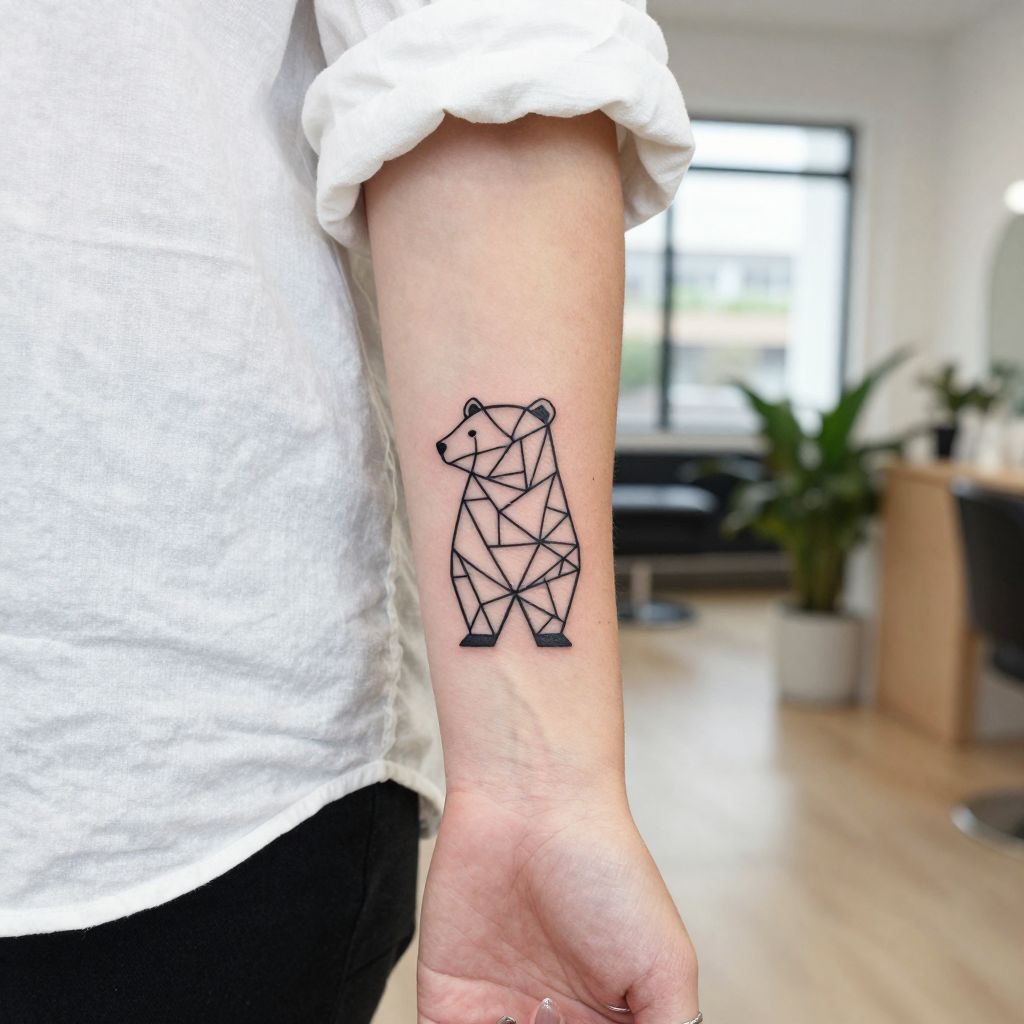Minimalist Geometric Bear