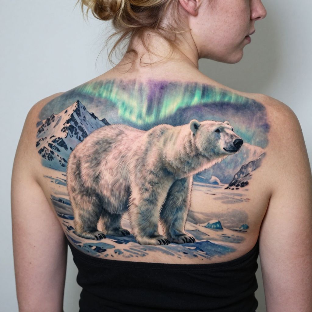 Polar Bear in Arctic Scene