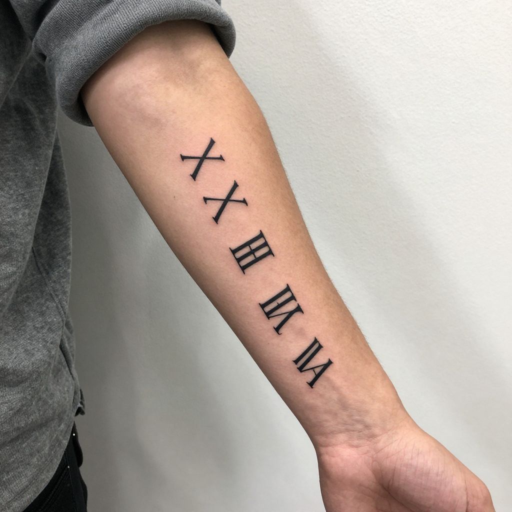 Roman numerals for a shared date best friend tattoo idea