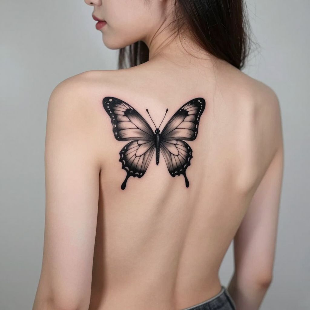 Butterfly Spine Tattoo idea
