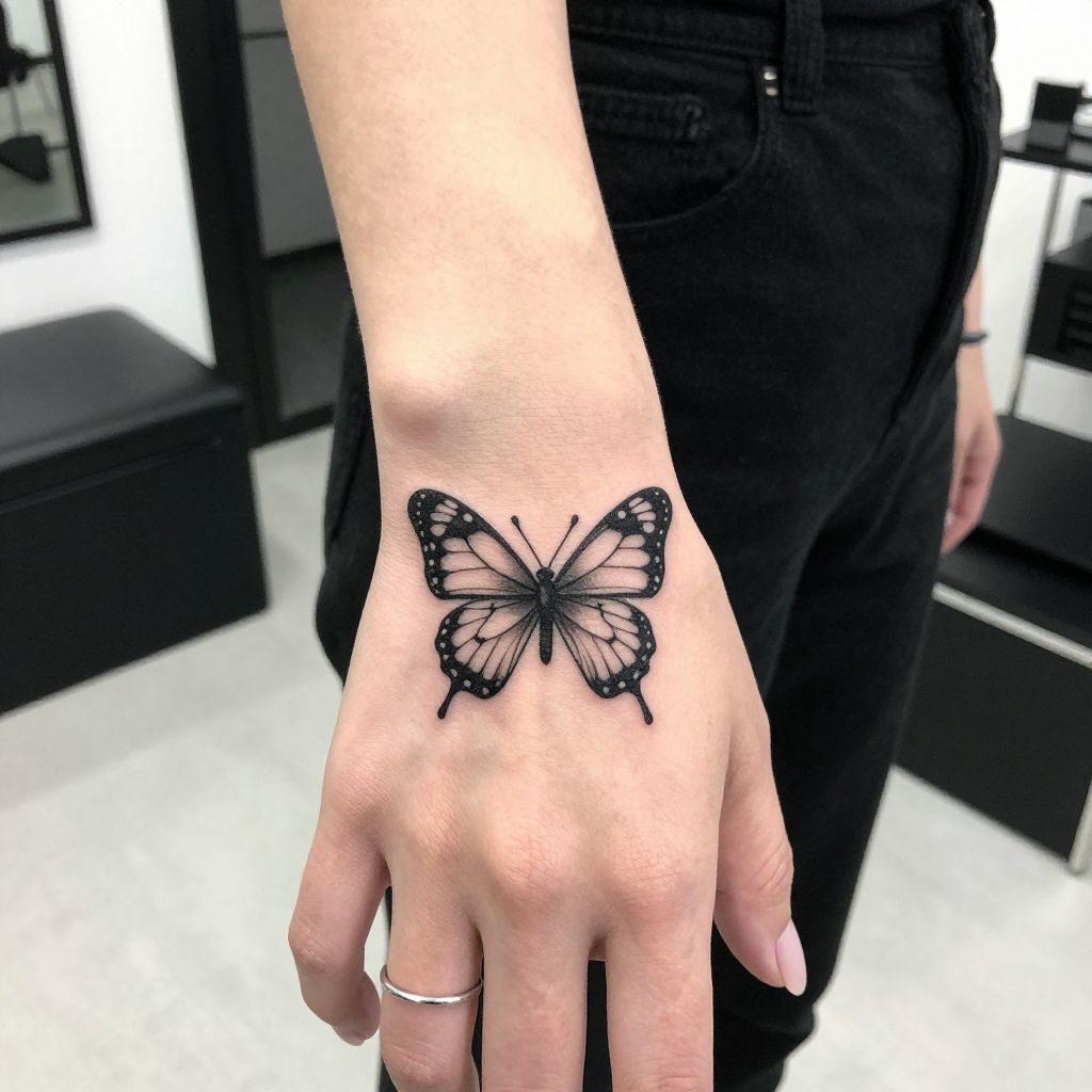 Butterfly On A Finger tattoo idea