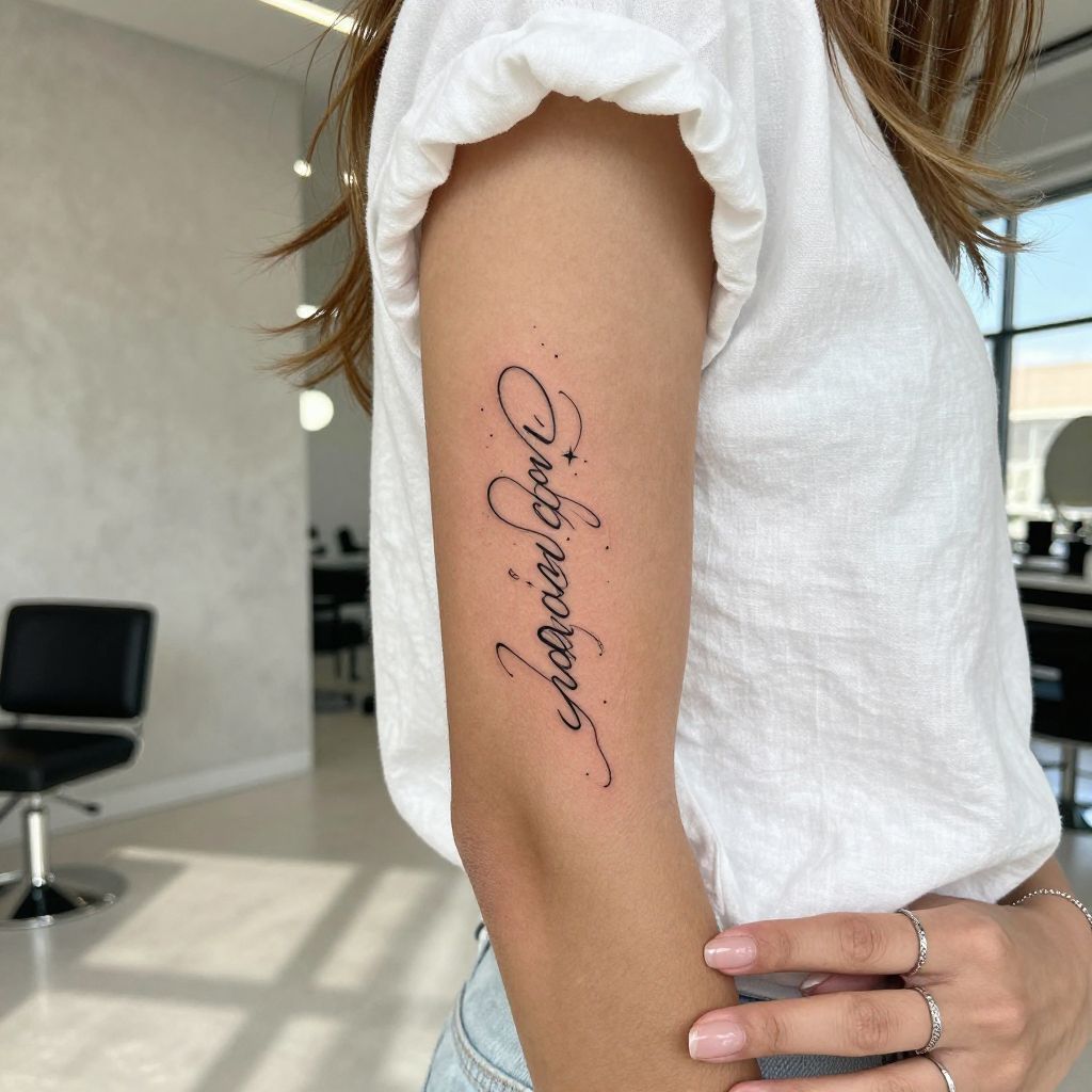 Minimalist Capricorn Script Tattoo
