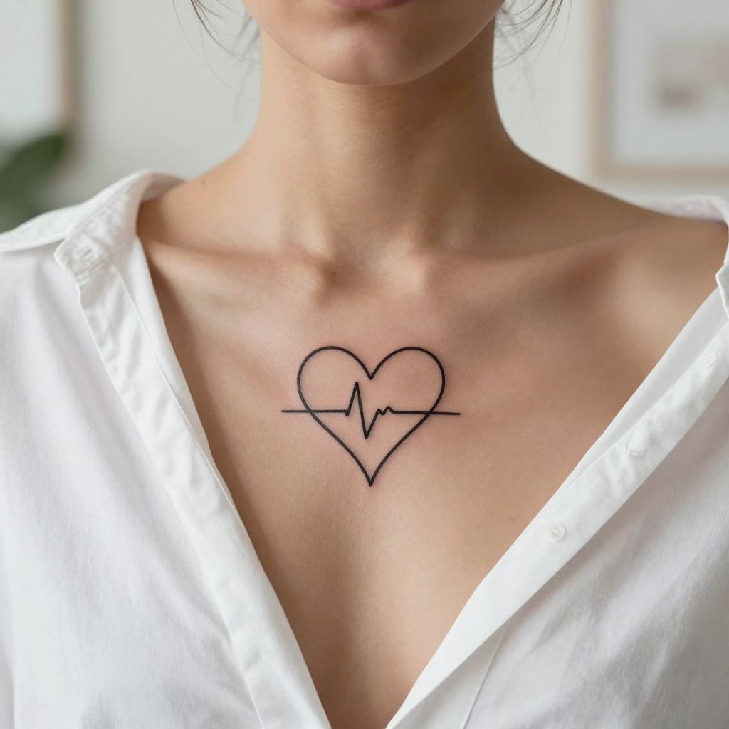 Minimal line art heart