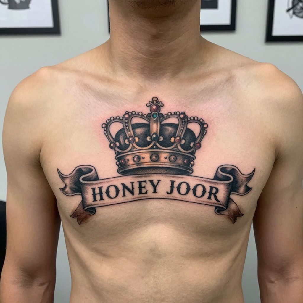 Crown and banner memorial piece