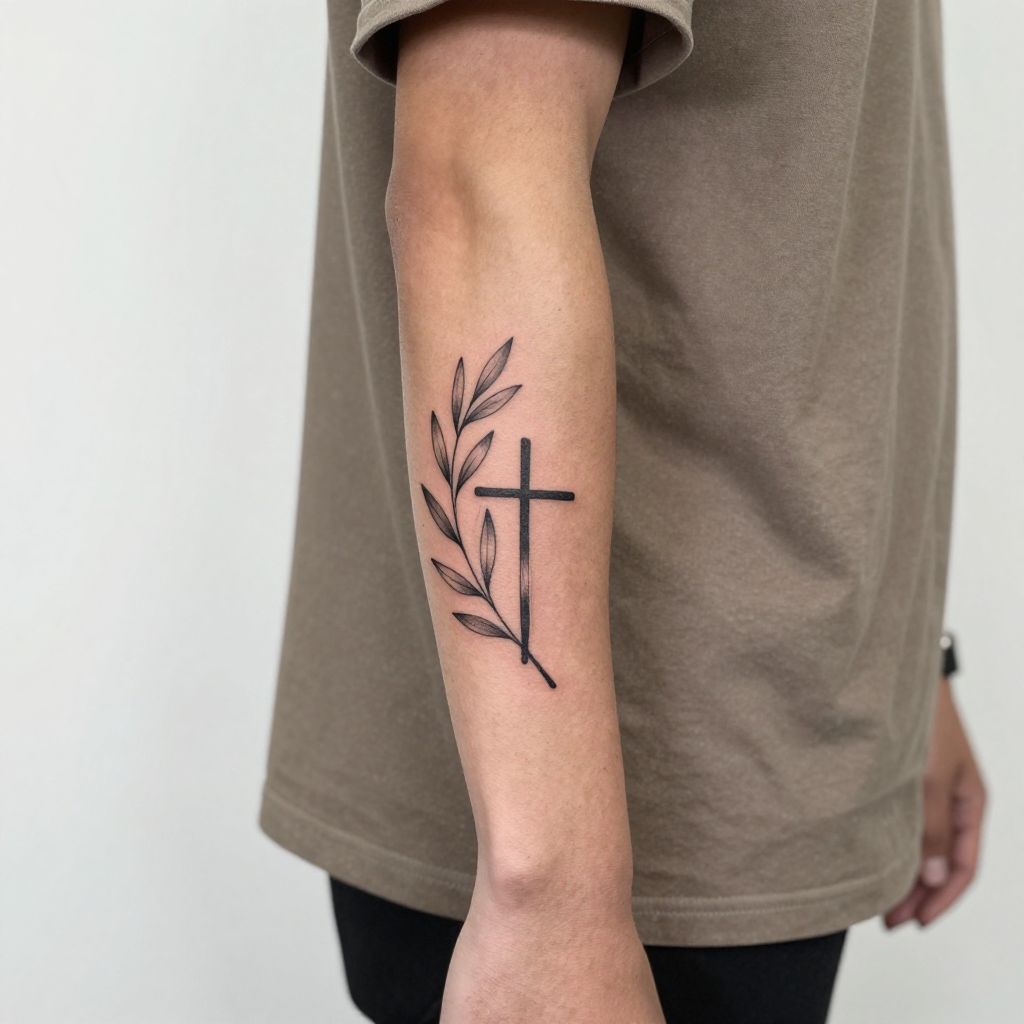 Olive Branch With Cross