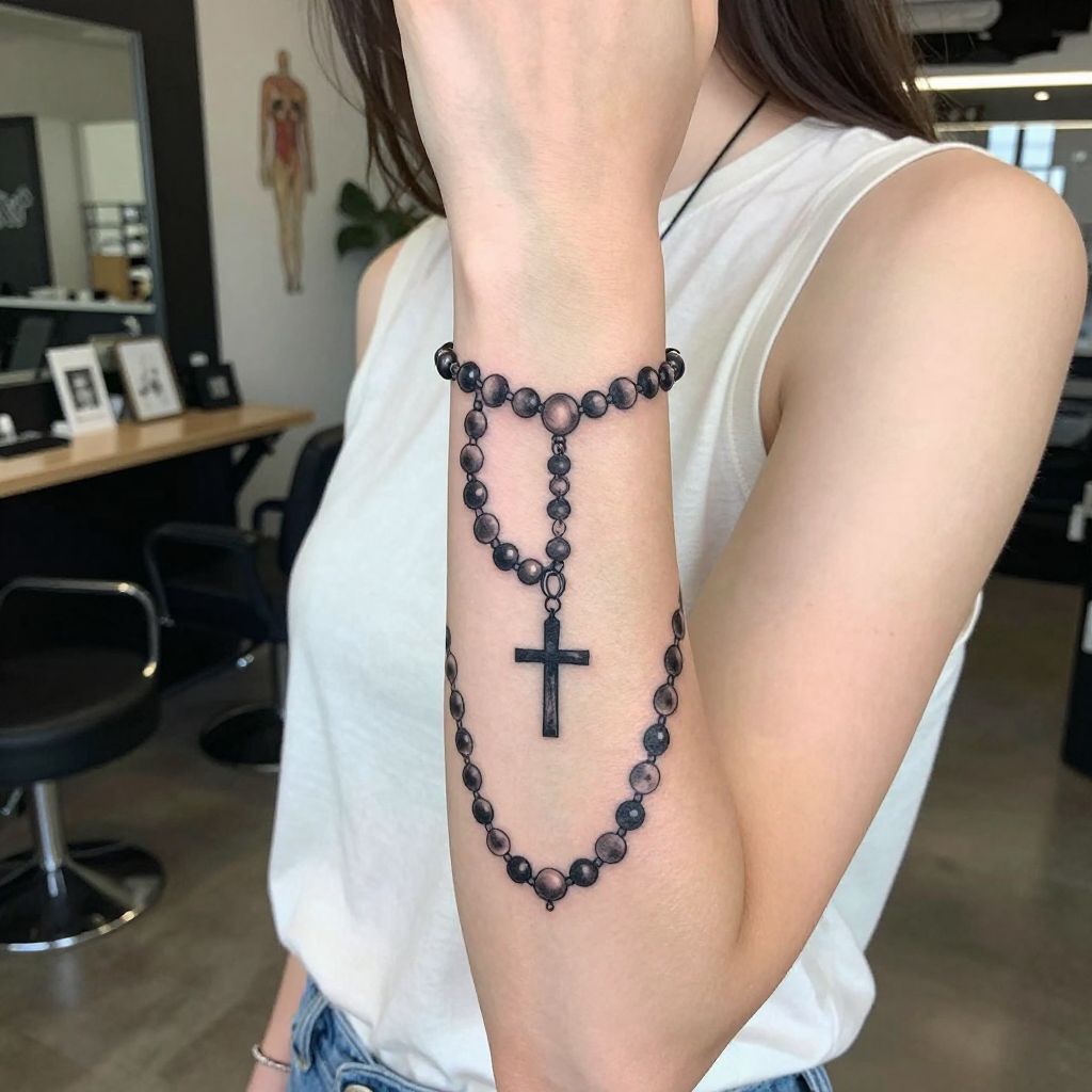 Rosary Wrapped Around the Wrist
