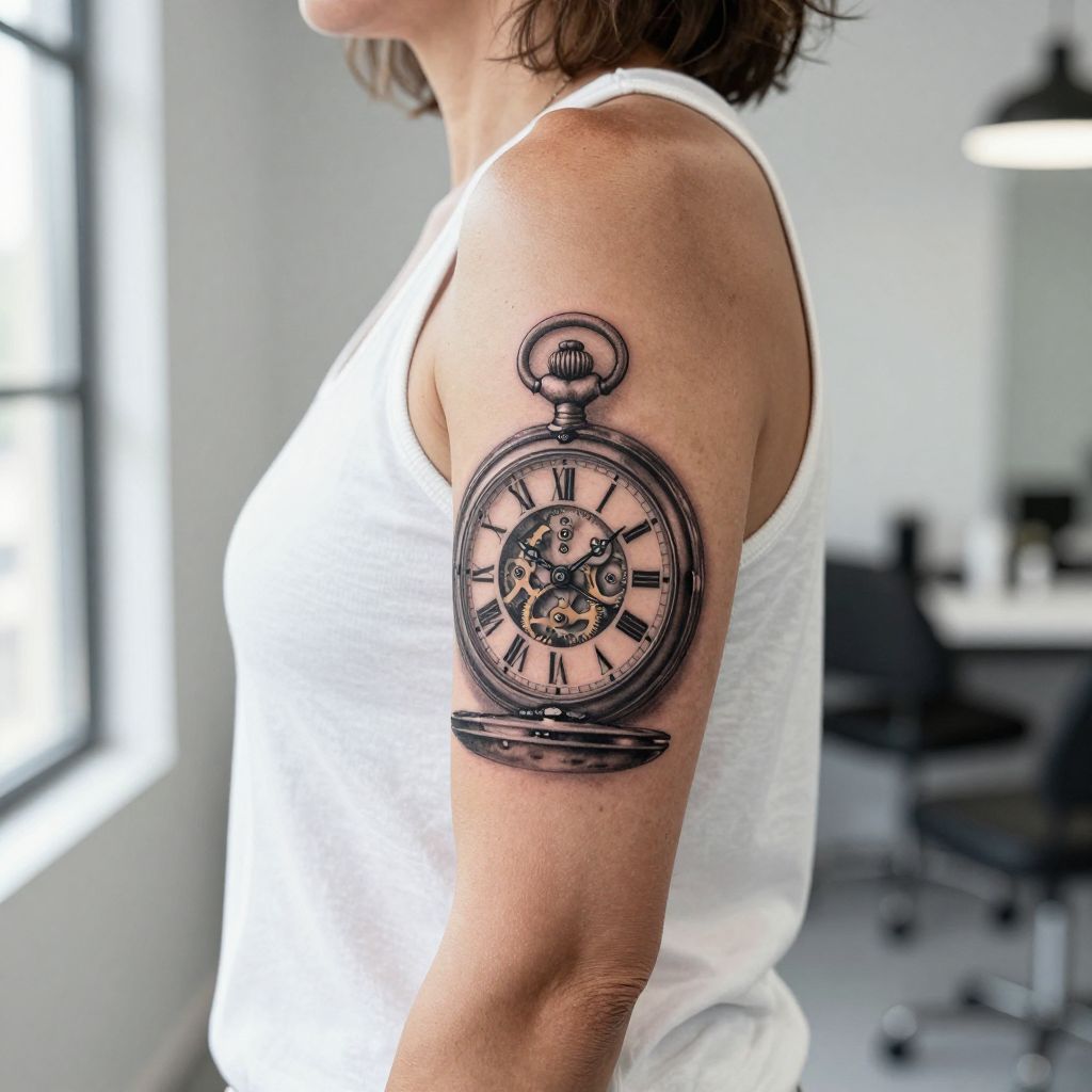 Classic Pocket Watch with Roman Numerals