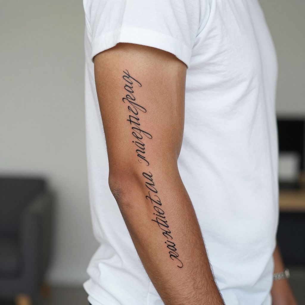 Scripted Quote Tattoo