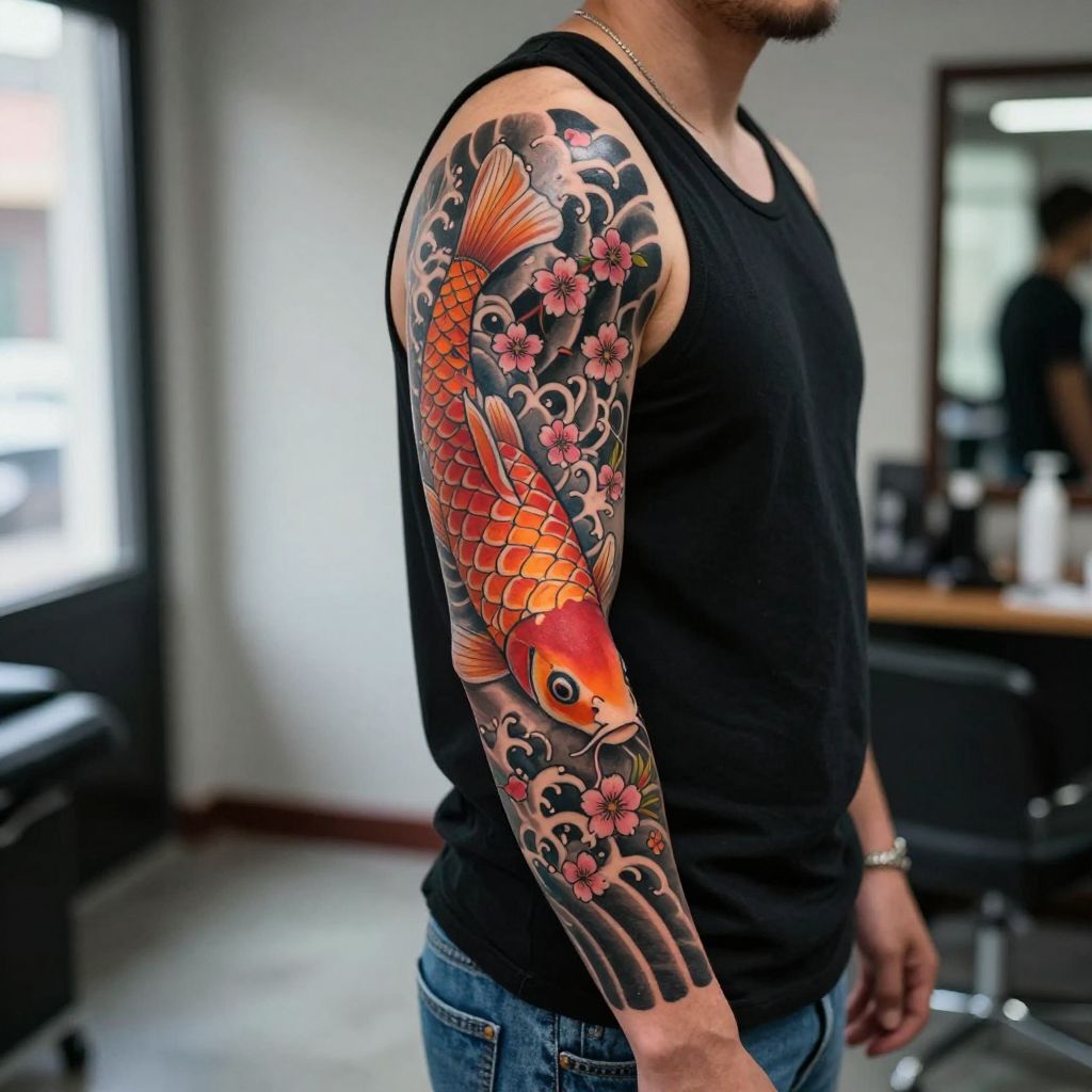 Traditional Japanese Koi Fish Tattoo - Featured Image