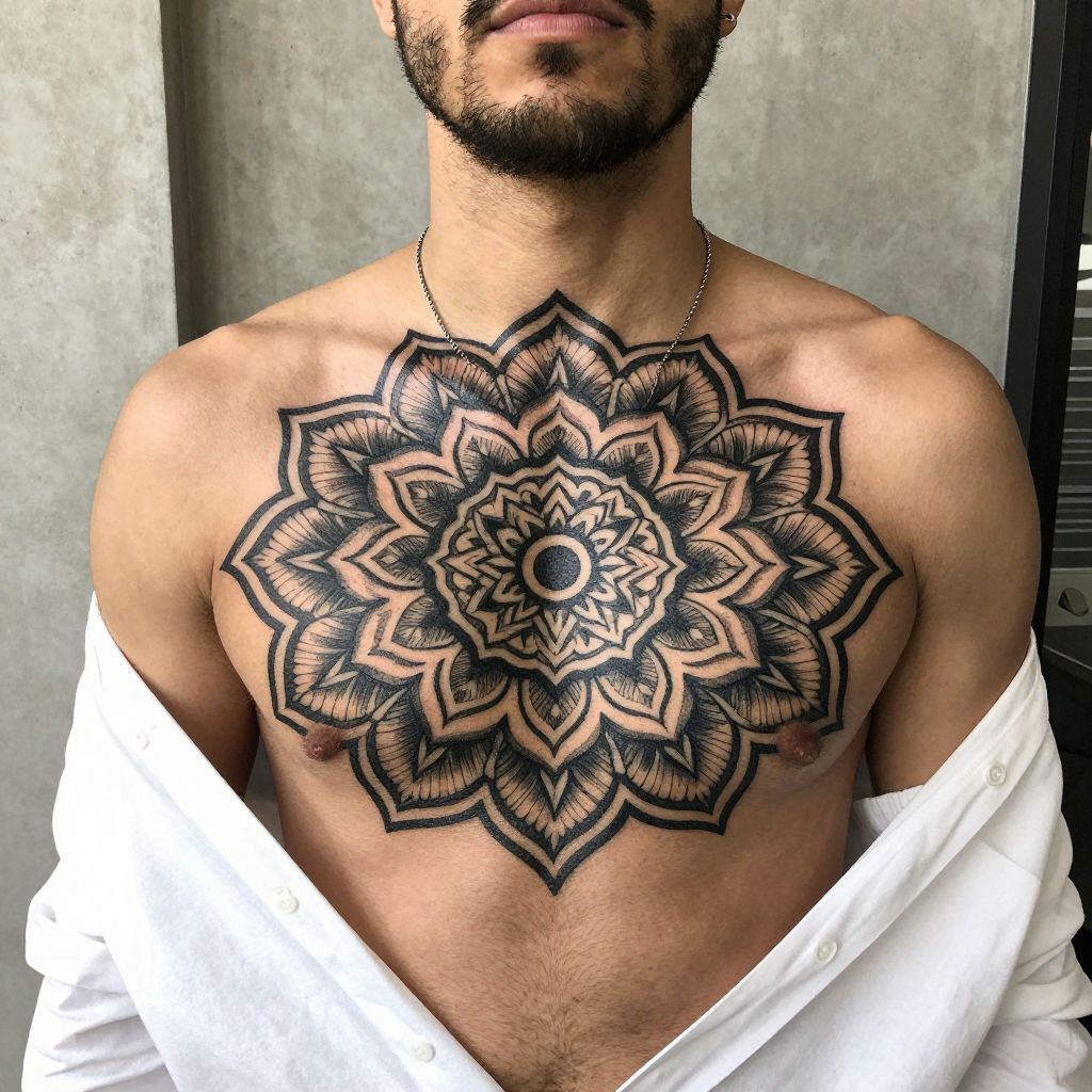 Blackwork Mandala Tattoo