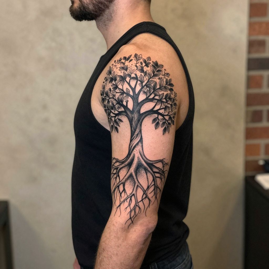 Dotwork Tree of Life Tattoo
