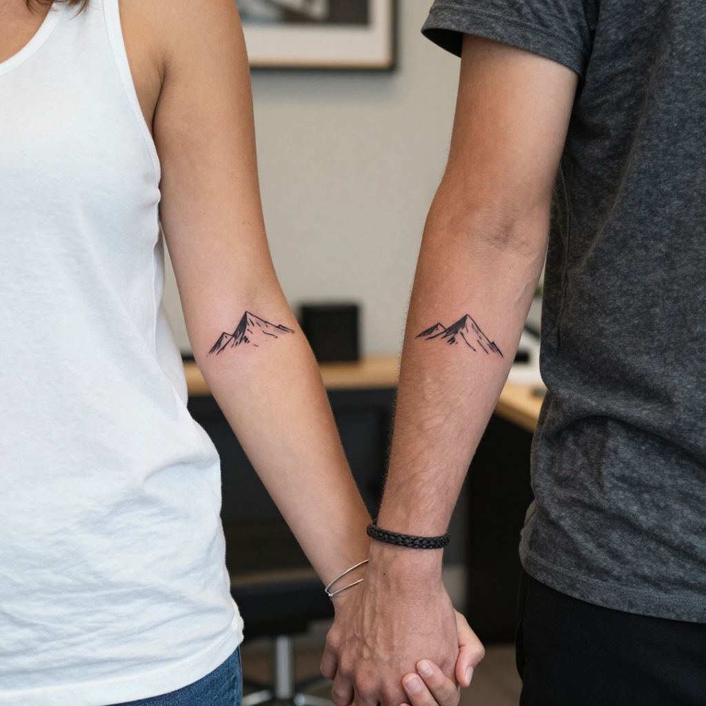 Matching Mountains Silhouette