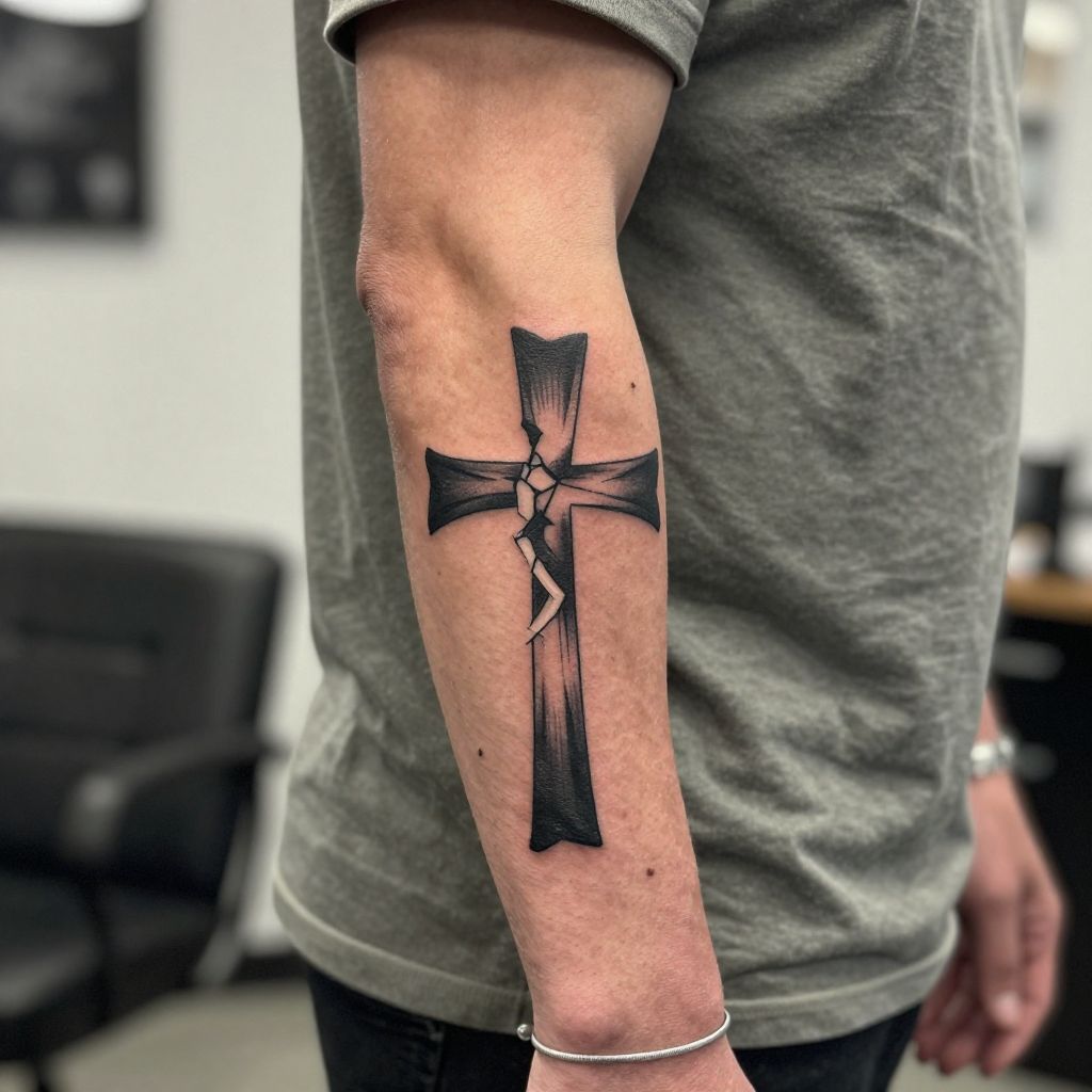 Broken Cross tattoo idea