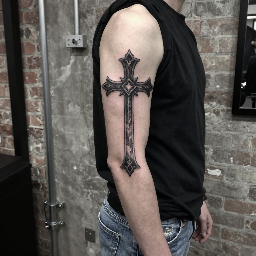 Ornate Gothic Cross tattoo idea