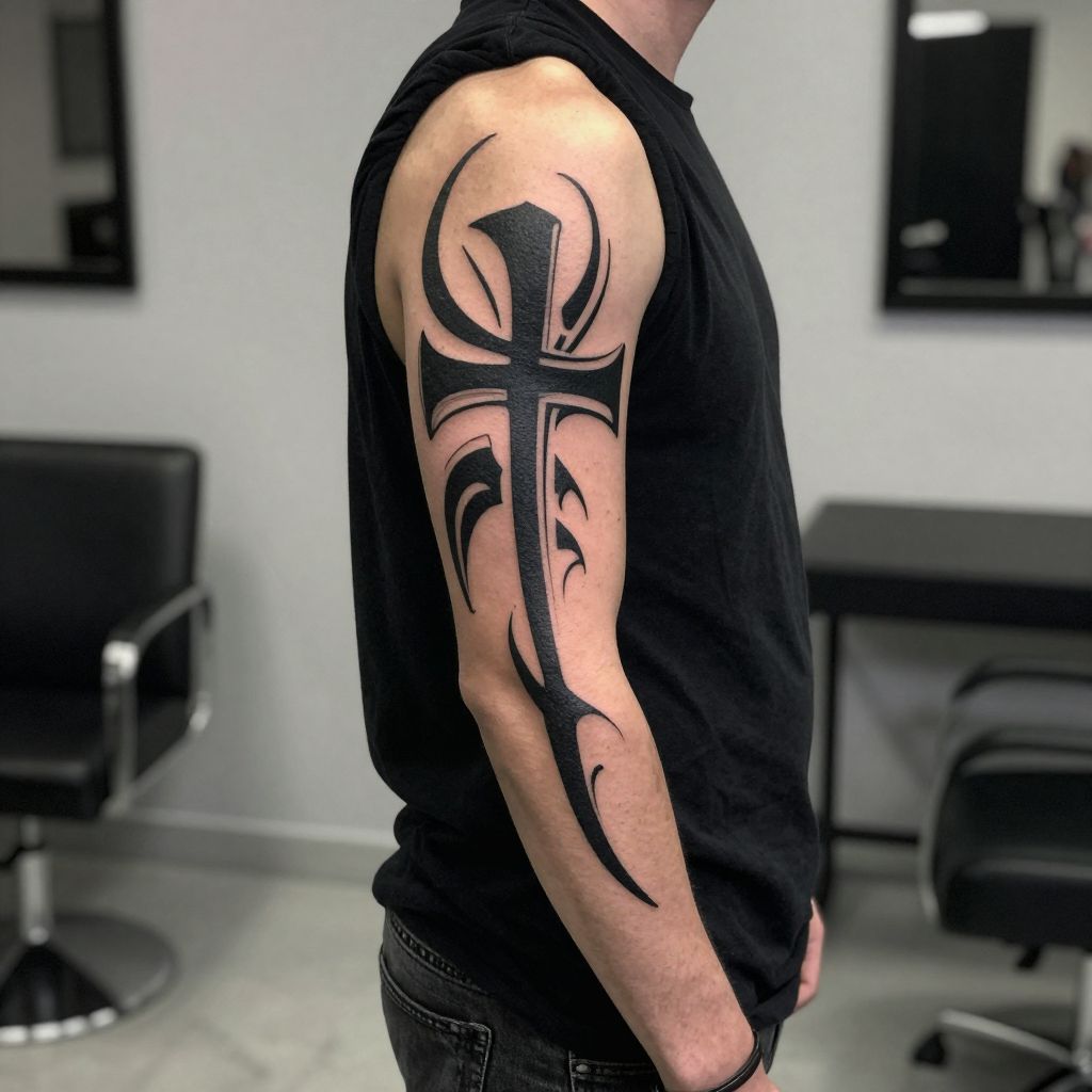 Tribal Cross tattoo idea