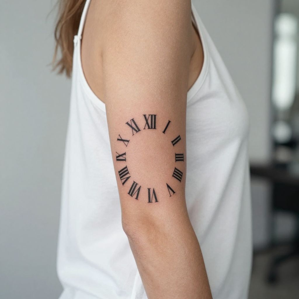 Classic Roman Numerals Date Tattoo