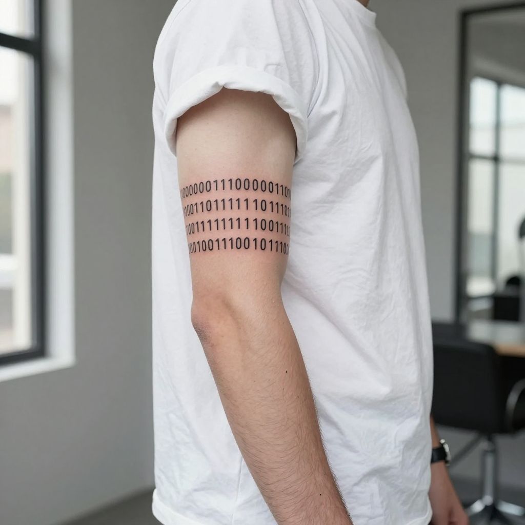 Binary Code Date Tattoo
