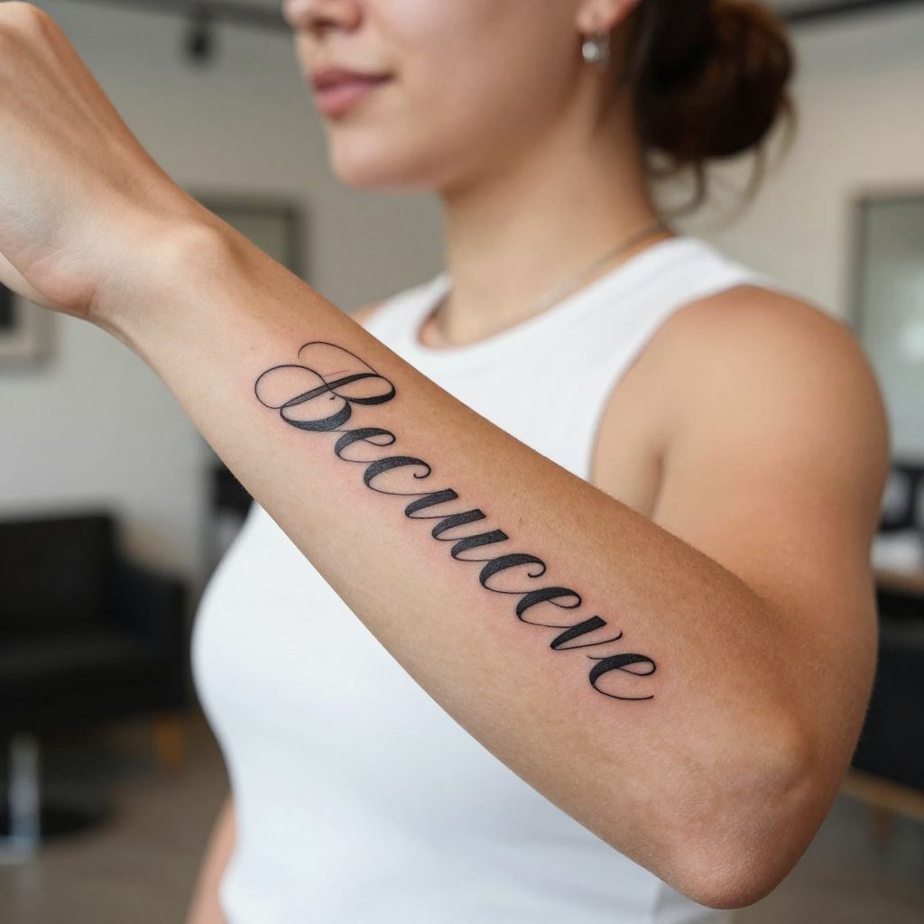Bold Script Date Tattoo