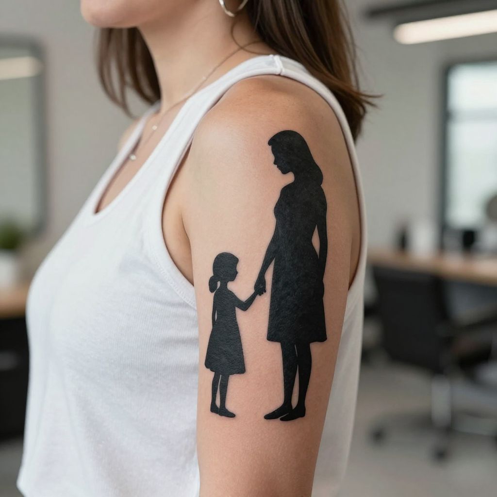 Mother and Daughter Silhouettes