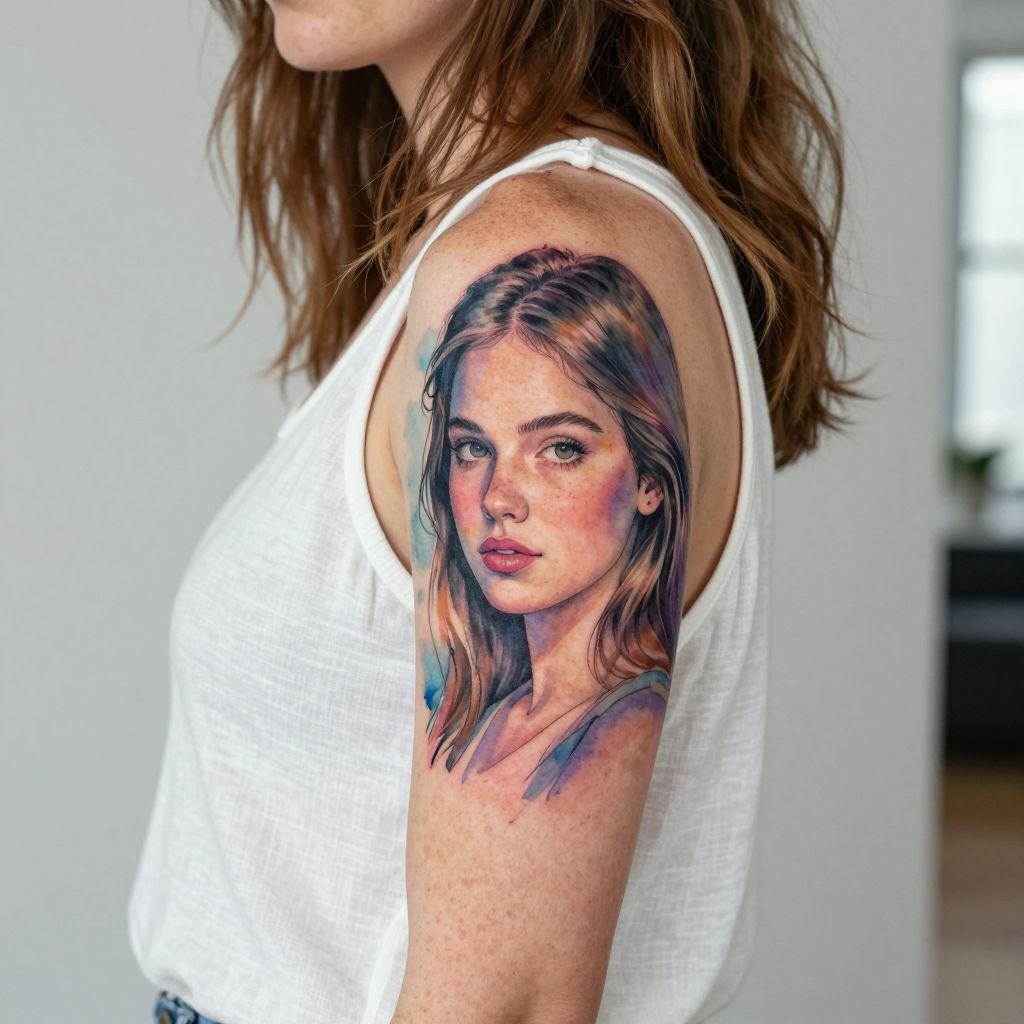 Portrait in Watercolor Style