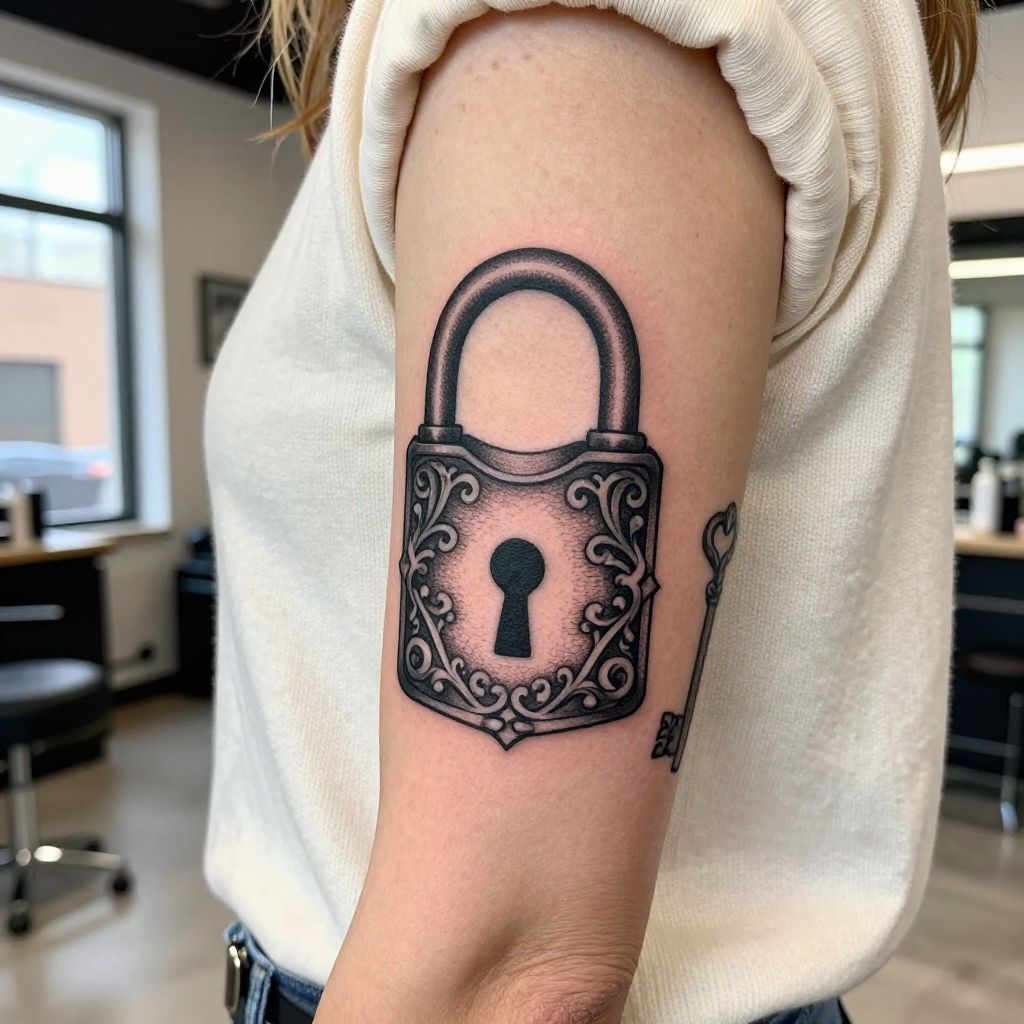 Lock and Key Matching Tattoos