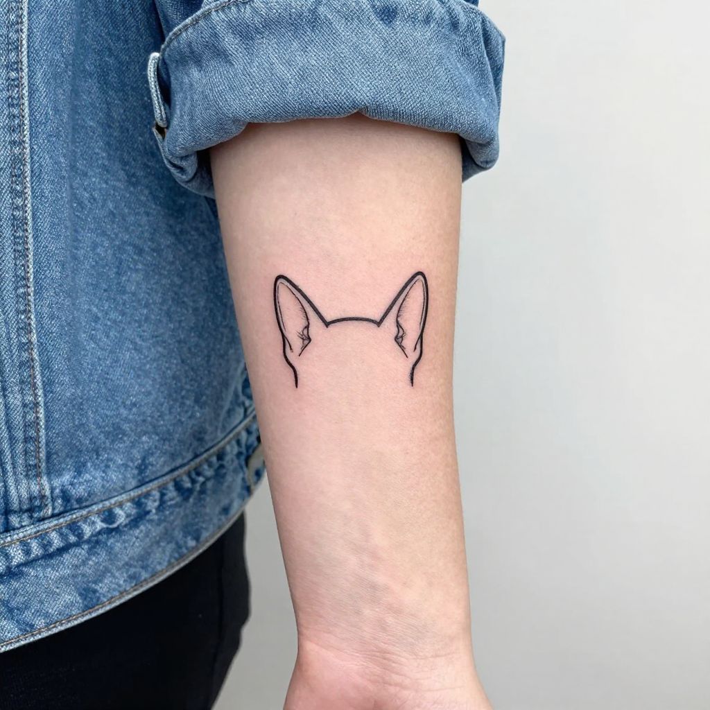 Tiny Dog Ear Outline