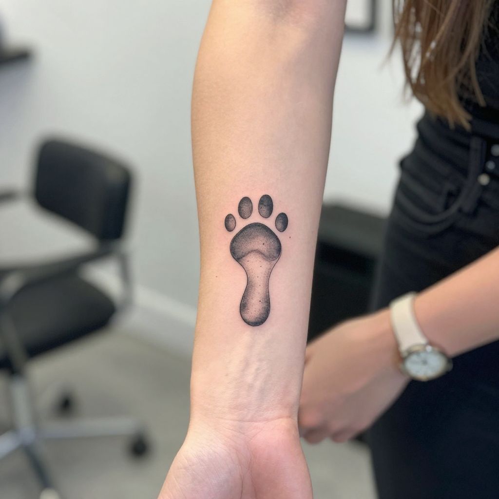 Minimal Paw Print Tattoo