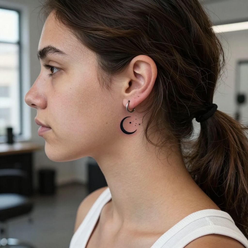 Minimalist Crescent Moon Tattoo