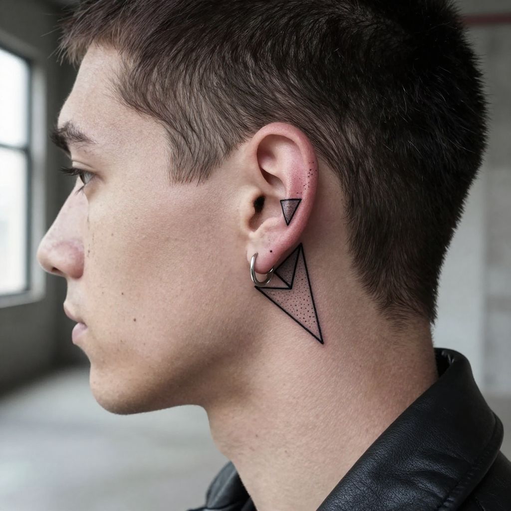 Geometric Ear Cuff Tattoo