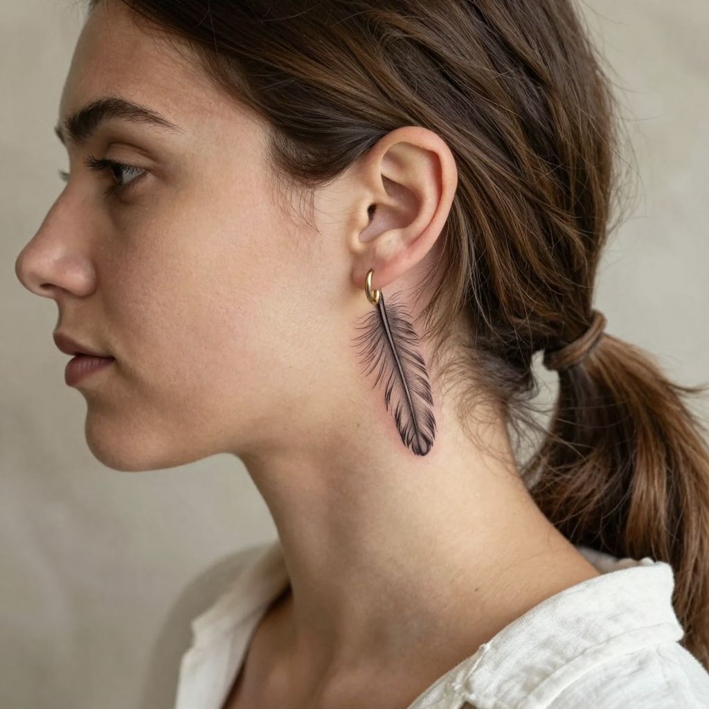 Tiny Feather Tattoo