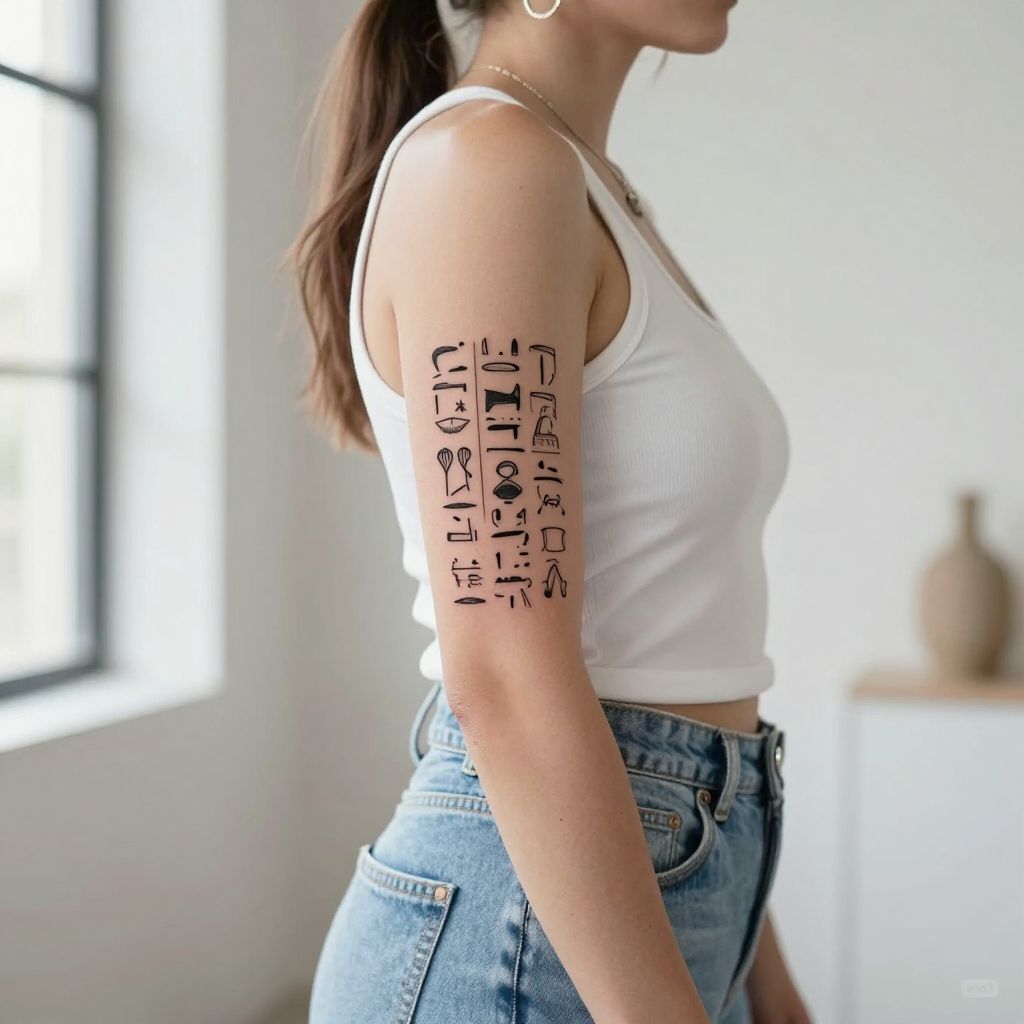 Hieroglyphic Script Tattoo