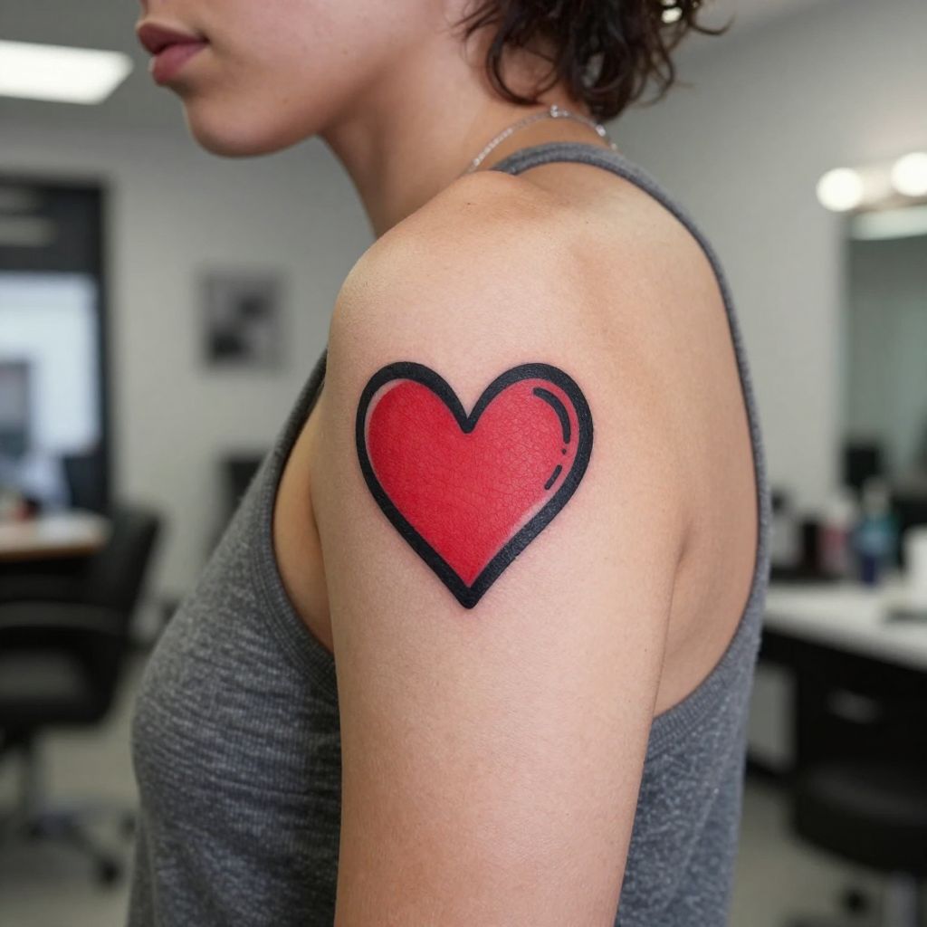 Small Heart Near the Eye face tattoo idea
